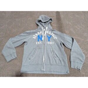 Vintage Y2K Aéropostale Ny Est 1987 Zip Up Hoodie Size Large